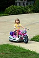 Kristen riding her Motorcycle