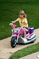 Kristen riding her Motorcycle