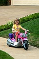 Kristen riding her Motorcycle